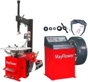 Mayflower - 1.5 HP Tire Changer Wheel Changers Balancer Machine Combo 980 800 Red Edition